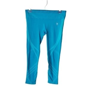 Ellie Electric Blue Workout Capris Activewear Size M/L